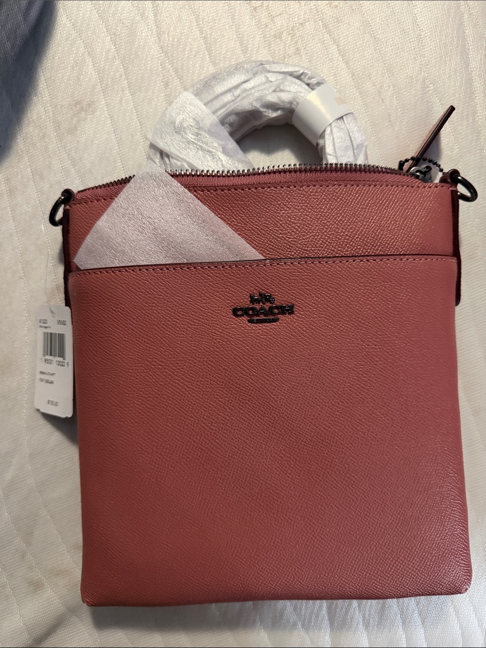 Coach Pebbled Leather Crossbody in Rose